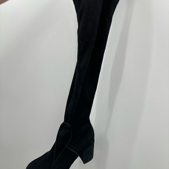 $600+ RACHEL ZOE Robin Tall Suede BLOCK Boot WRAPAROUND TASSEL BLACK Sz 6.5 - Picture 6 of 9